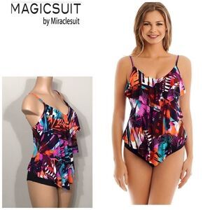 MagicSuit by Miraclesuit multicolored tankini top. 10